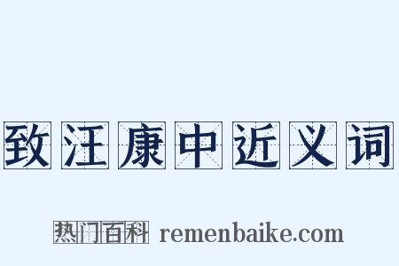 致汪康中近义词是什么意思的图片
